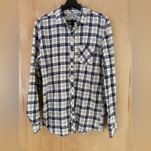 Classic Black, White and Tan Plaid Men's Shirt